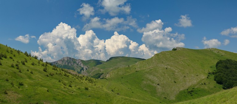 The summit of Buk (Beech) and the ridge of mare walls - Panorama view of Vrachanski Balkan Nature Park - photo: Vrachanski Balkan Nature Park/Krasimir Lakovski